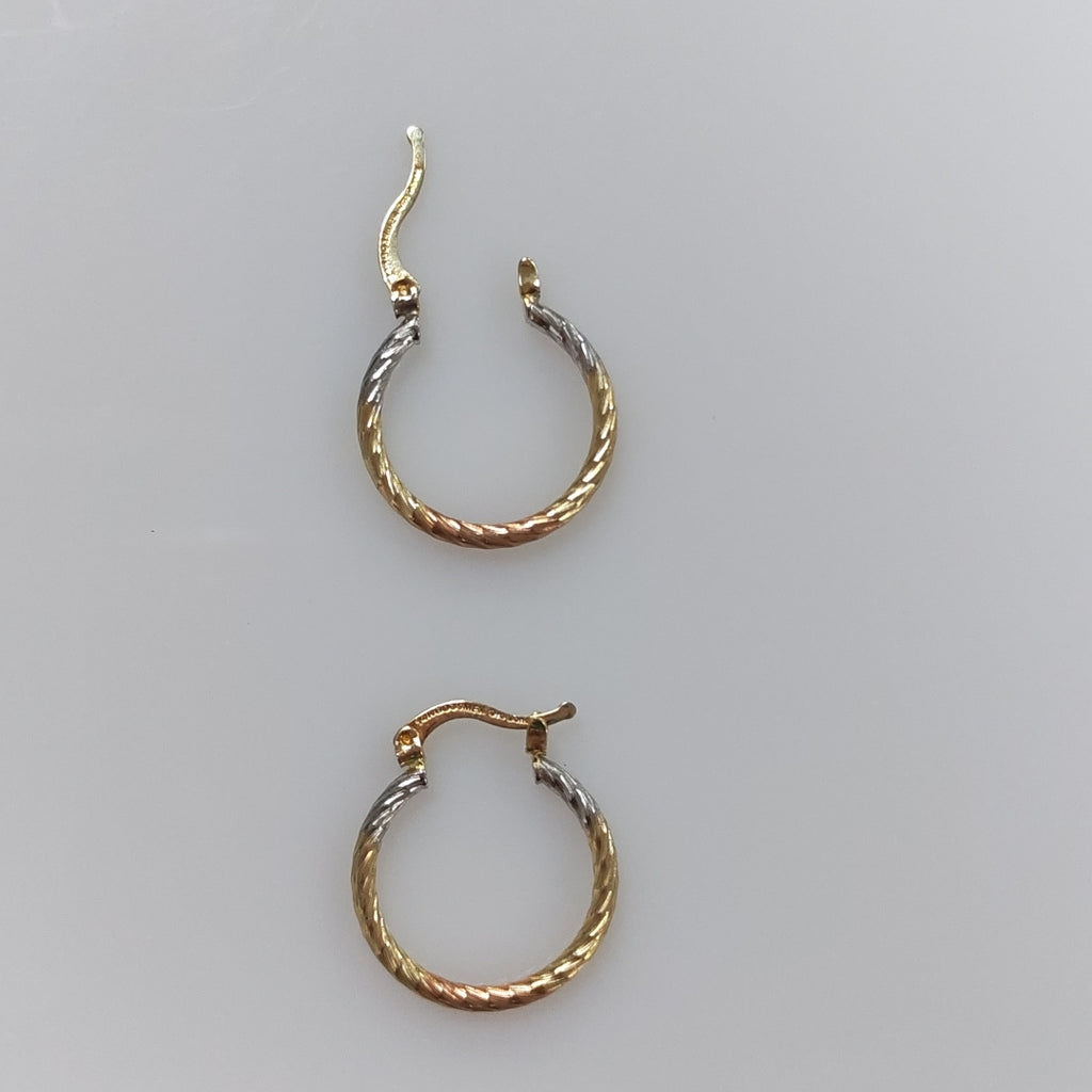 ARETES TEJIDO ARRACADAS TZL COMBINADAS 14K 1.8 GR (NUEVO)
