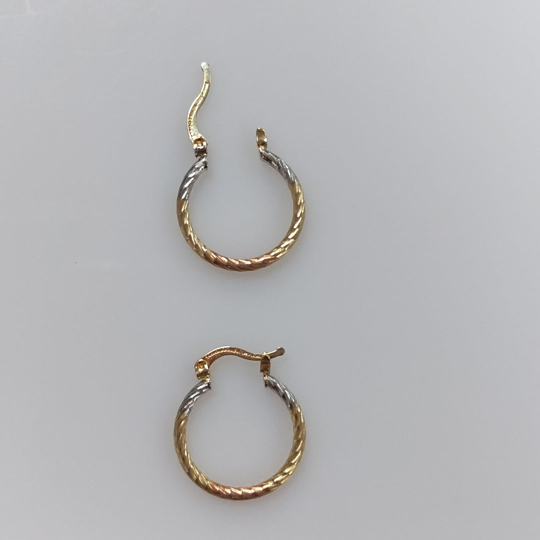 ARETES TEJIDO ARRACADAS TZL COMBINADAS 14K 1.8 GR (NUEVO)