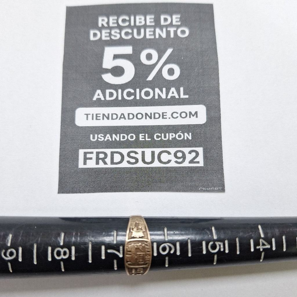 ANILLO DE GRADUACIÓN ORO 8 K 1.2 GRMS (SEMINUEVO)