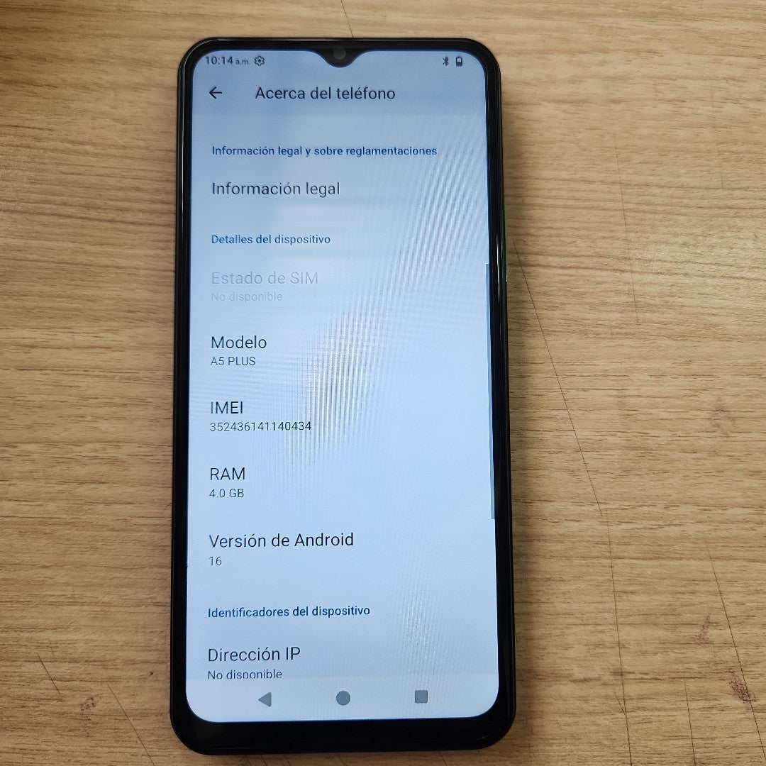 CELULAR ACER SOSPIRO A5 PLUS (2026) 128 GB 4 GB RAM (SEMINUEVO)