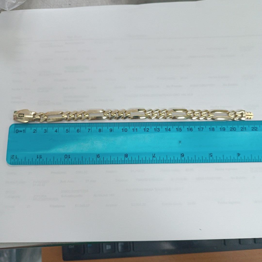 PULSERA CABALLERO MONACO ORO 14K 14.1 (NUEVO)