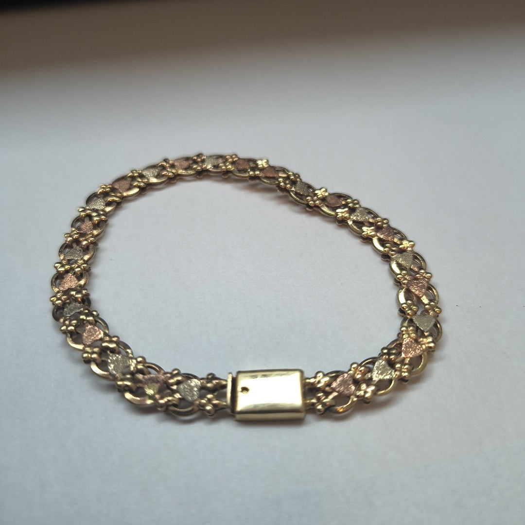 PULSERA ORO COMBINADO 10 K 8.2 GRMS (SEMINUEVO)