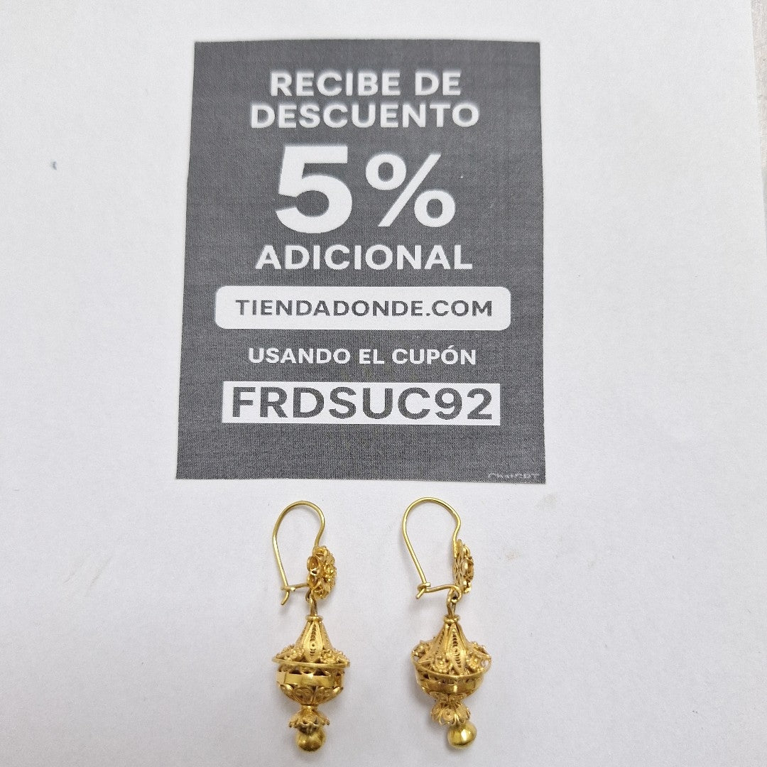 ARETES PAR ORO 10 K 4,40 GRMS (SEMINUEVO)