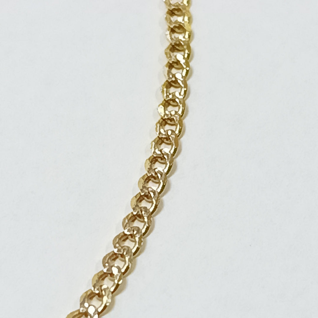CADENAS BARBADA DIAMANTADA ORO 14K 55 CM 5.6 GR (NUEVO)