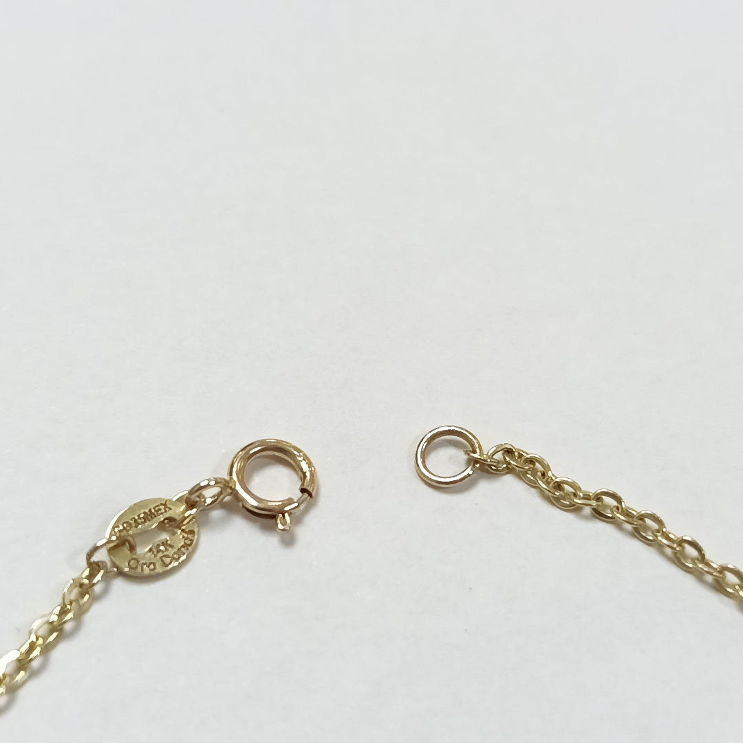 PULSERA ESPECIAL CON CORAZONES 14K 18 CM 1.4 GR (NUEVO)