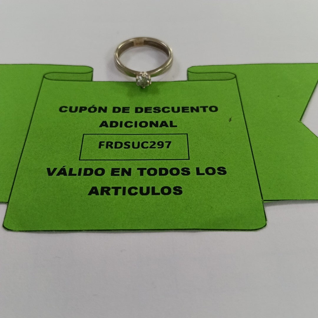 SOLITARIO ORO BLANCO 14 K 2.5 GRMS (SEMINUEVO)
