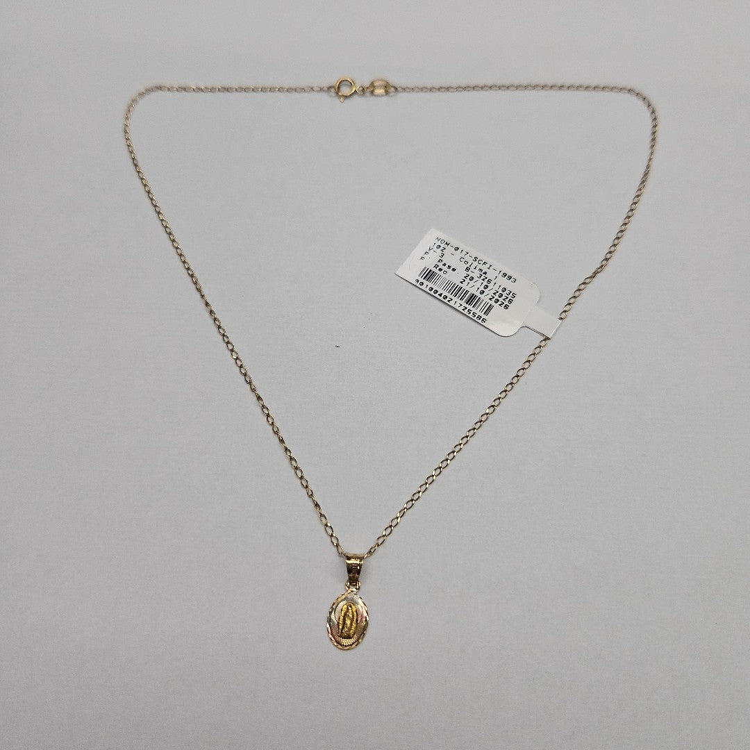 CADENA,MEDALLA RELIGIOSA ORO 10 K 1,50 GRMS (SEMINUEVO)