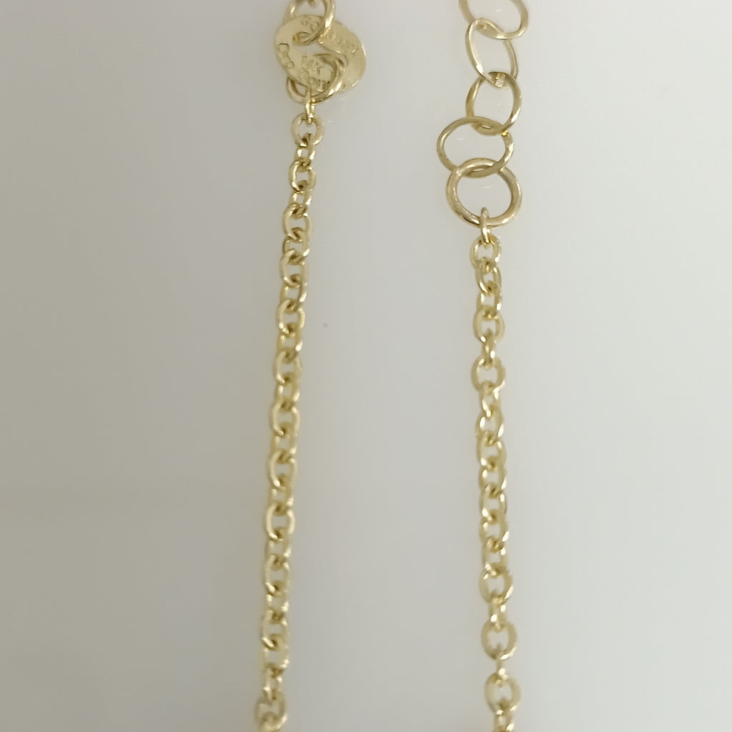 PULSERA ESPECIAL CON CORAZONES CONBINADOS 14K 18 CM 1.6 GR (NUEVO)