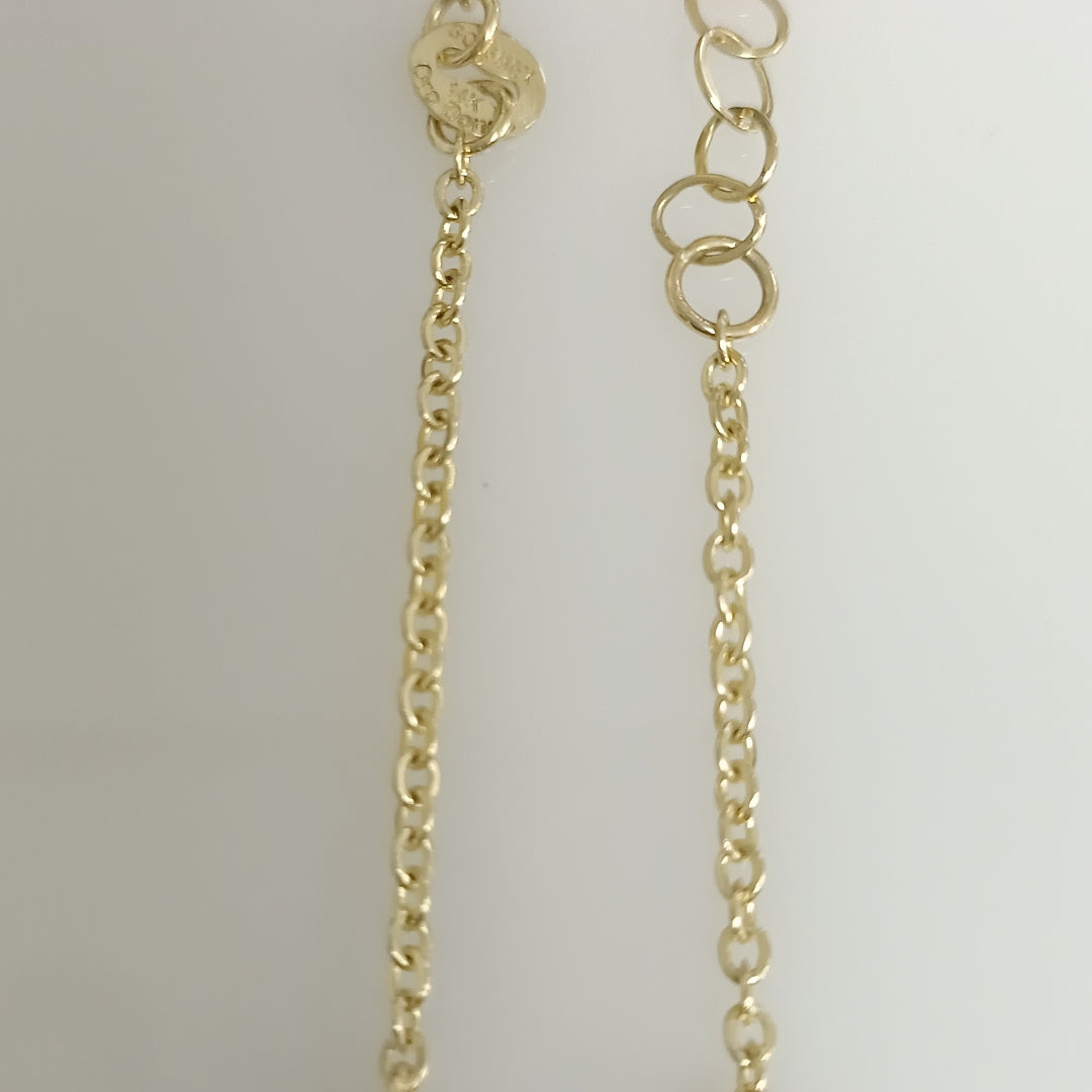PULSERA ESPECIAL CON CORAZONES CONBINADOS 14K 18 CM 1.6 GR (NUEVO)