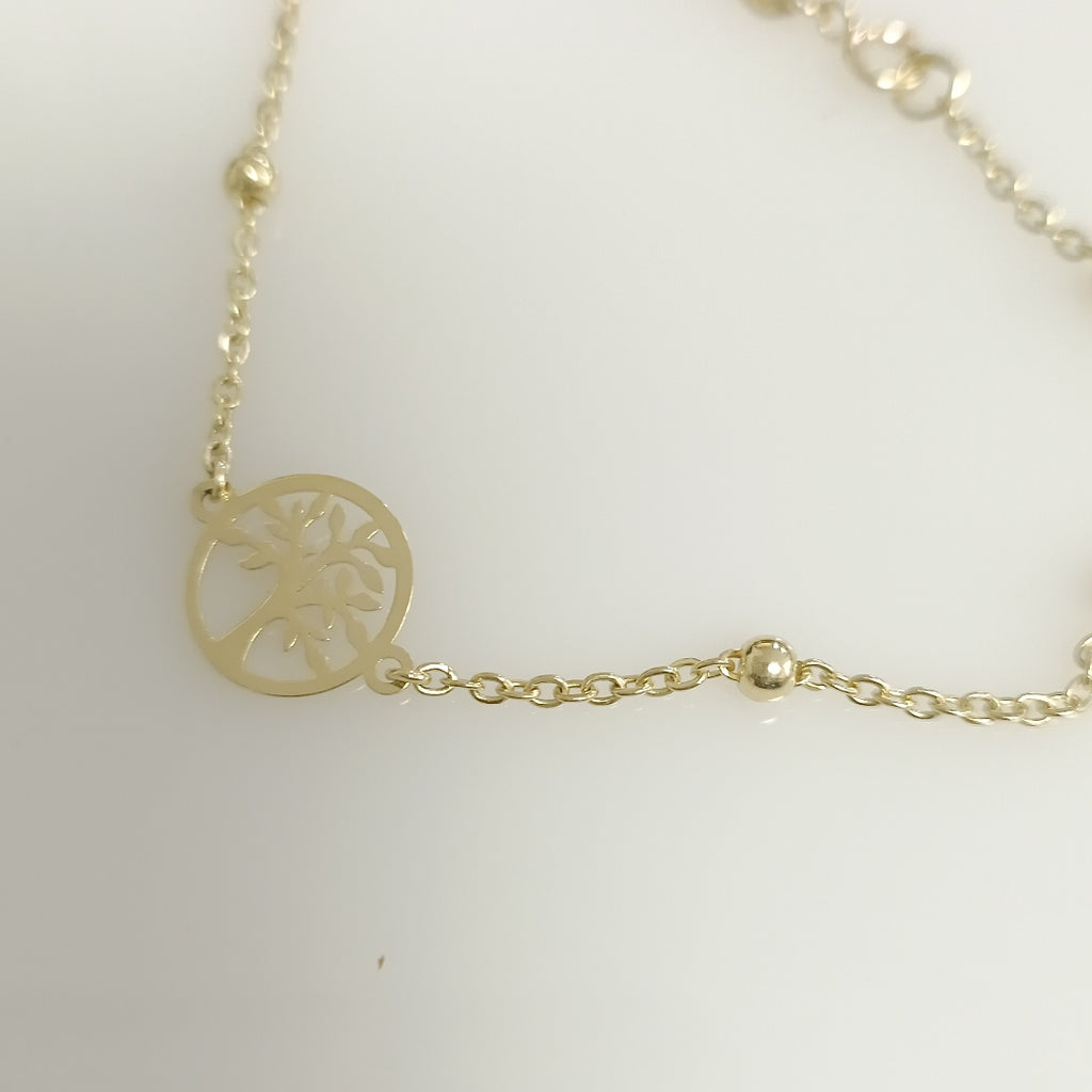 PULSERA TEJIDO ESPECIAL ARBOL 14K 18 CM 1.8 GR (NUEVO)
