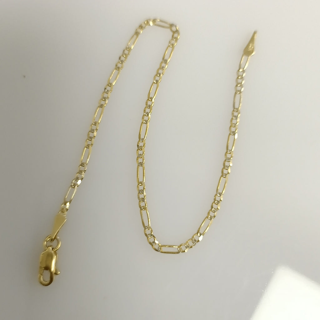 PULSERA 3X1 DIAMANTADA 14K 18 CM 1.5 GR (NUEVO)