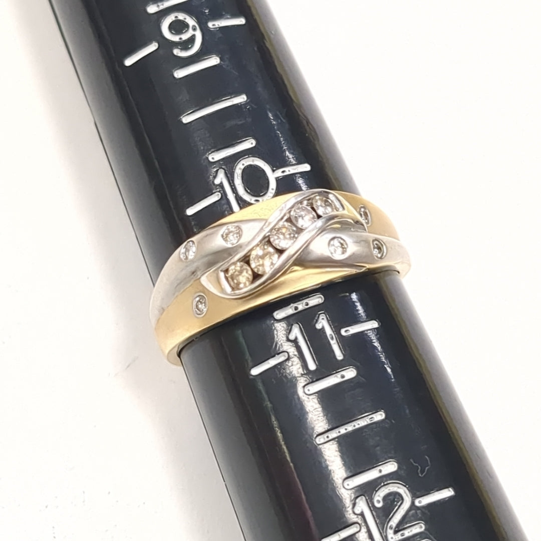 ANILLO ORO COMBINADO 14 K 4,40 GRMS (SEMINUEVO)