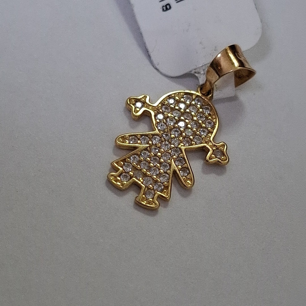 DIJE NIÑAS C CIRCONIAS 14K 1.5 GR (NUEVO)