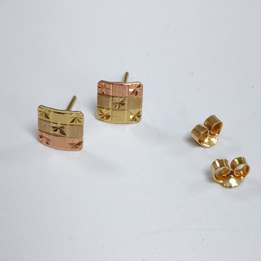 ARETES PAR ORO COMBINADO 14 K 1,20 GRMS (SEMINUEVO)
