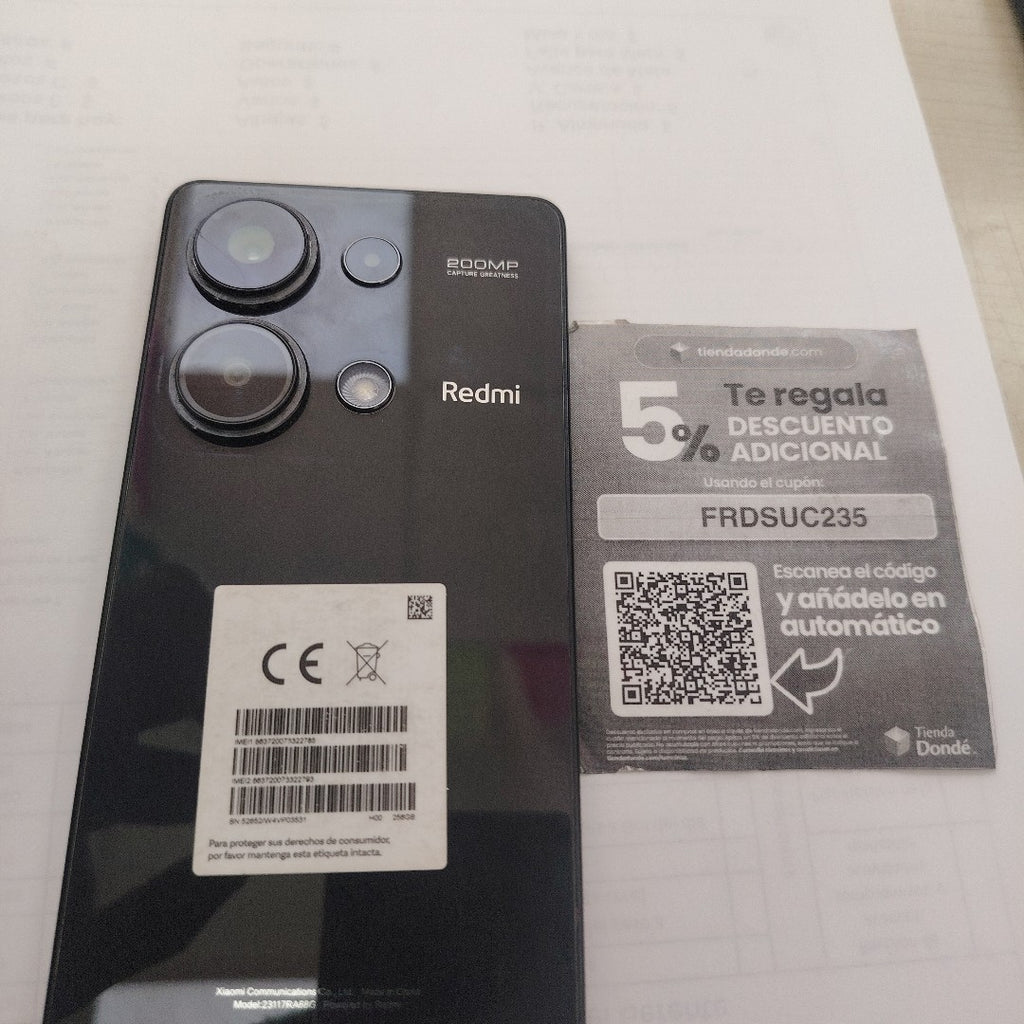 CELULAR XIAOMI REDMI NOTE 13 PRO 23117RA68G (2023) 256 GB 8 GB RAM (SEMINUEVO)
