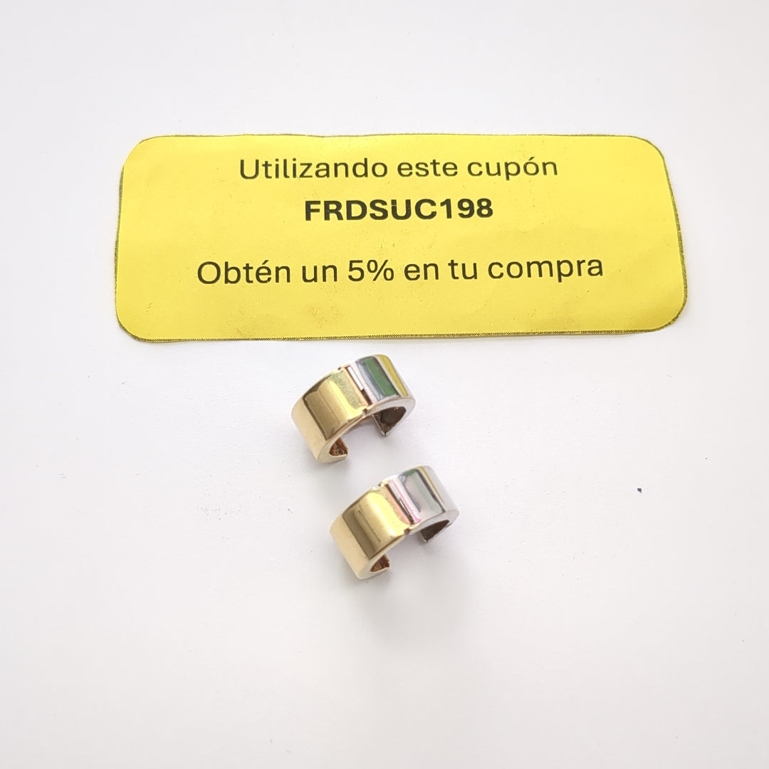 ARRACADAS PAR ORO COMBINADO 14 K 3.8 GRMS (SEMINUEVO)