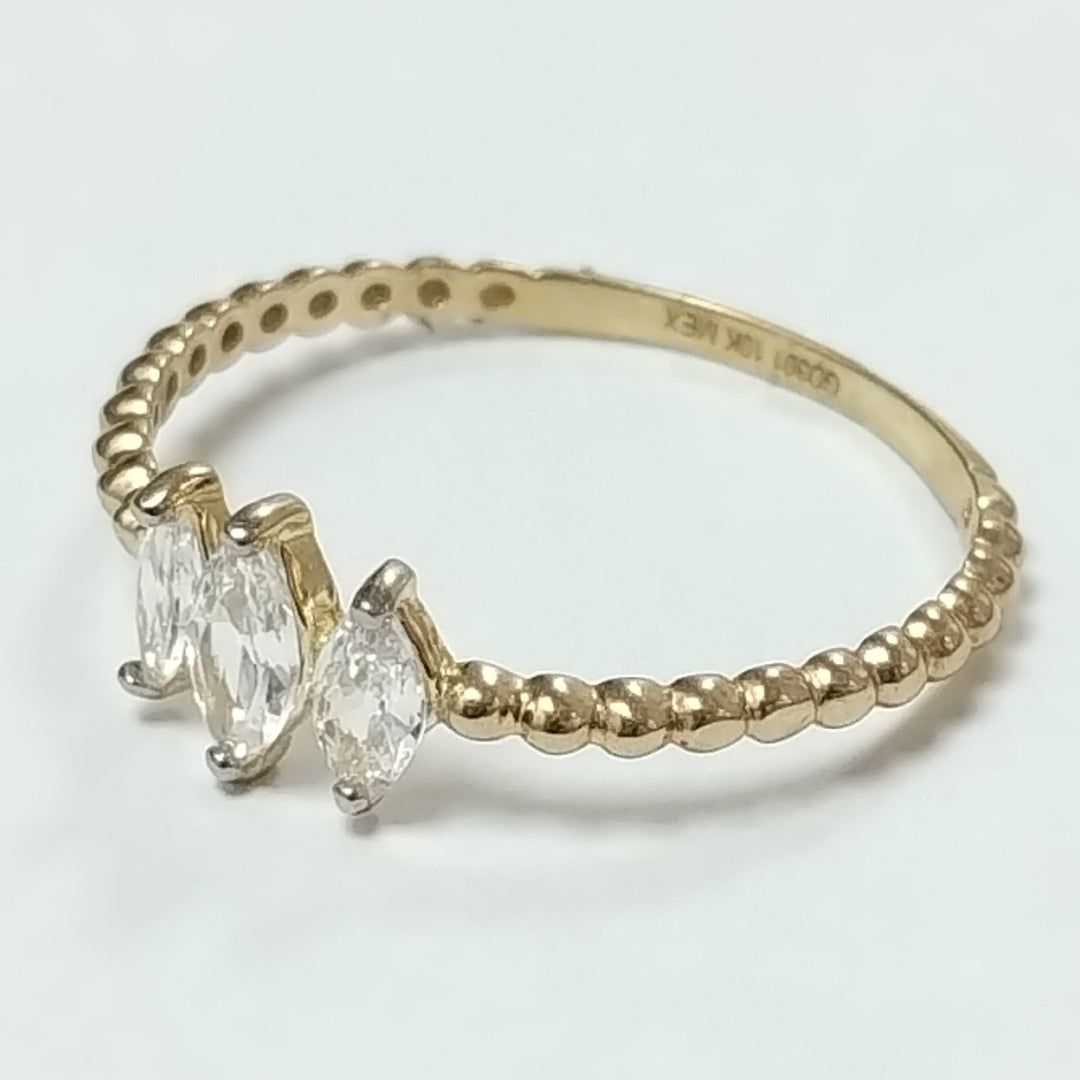 ANILLOS CON CIRCONIAS 10K TALLA 9 1.1 GR (NUEVO)