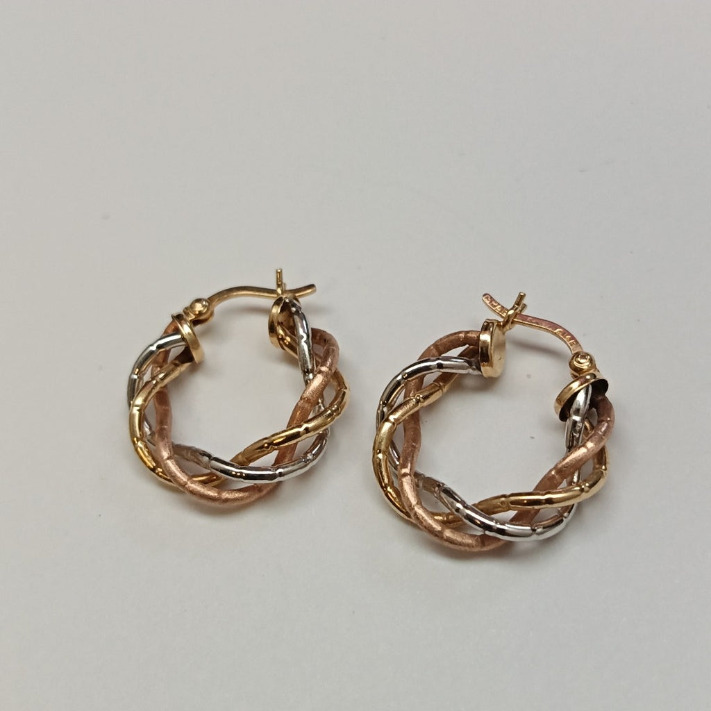 ARRACADAS PAR ORO COMBINADO 14 K 3,30 GRMS (SEMINUEVO)