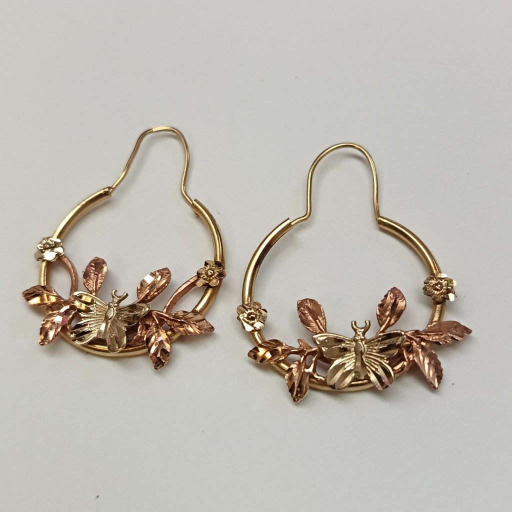 ARRACADAS PAR ORO COMBINADO 14 K 4,80 GRMS (SEMINUEVO)