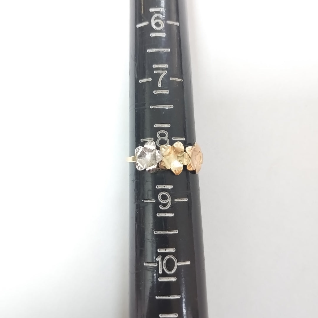 ANILLOS ANILLITO FIG FLORES 10K TALLA 8 1.3 GR (NUEVO)