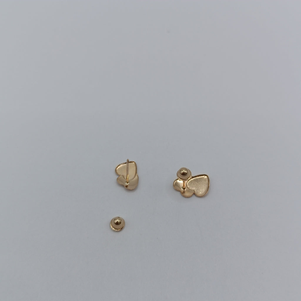 BROQUELES BROQUEL CORAZON DOBLE 14K 0.2171 GR (NUEVO)