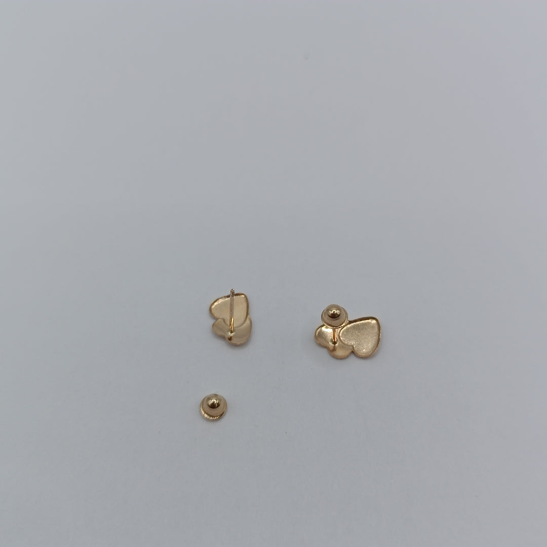 BROQUELES BROQUEL CORAZON DOBLE 14K 0.2171 GR (NUEVO)