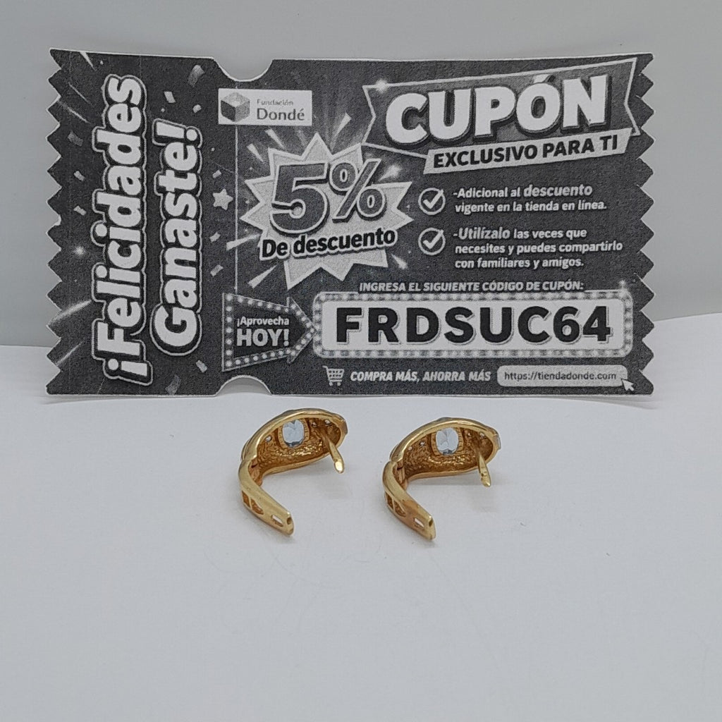 ARETES PAR ORO 14 K 6,70 GRMS (SEMINUEVO)