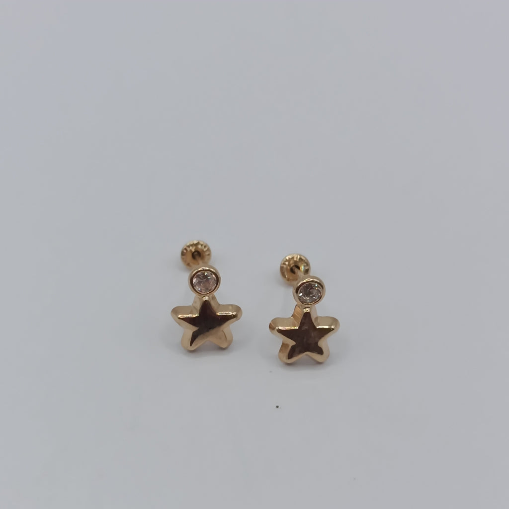 BROQUELES BROQUEL FIG ESTRELLA C CIRCONIA 14K 0.2603 GR (NUEVO)