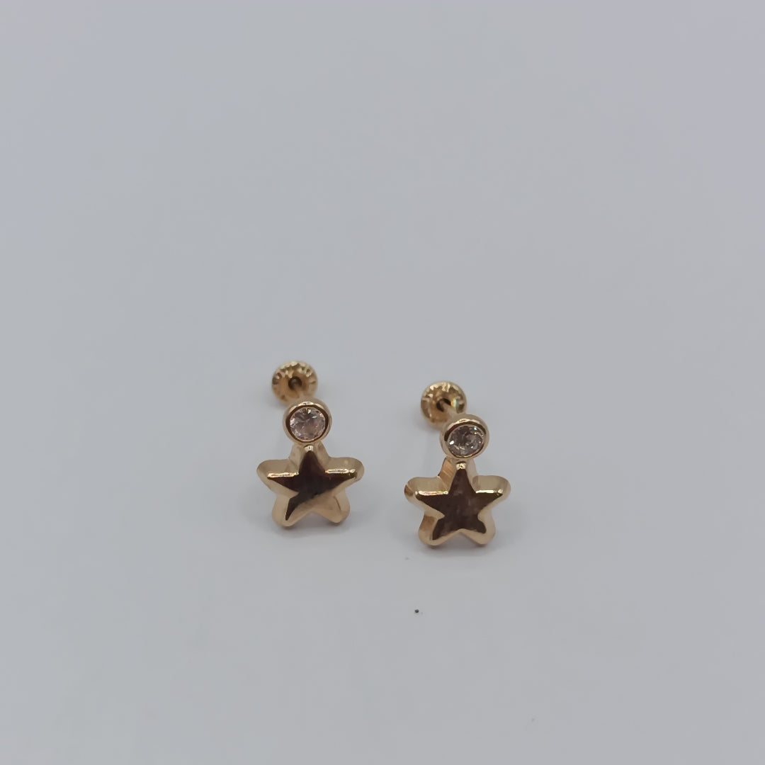 BROQUELES BROQUEL FIG ESTRELLA C CIRCONIA 14K 0.2603 GR (NUEVO)