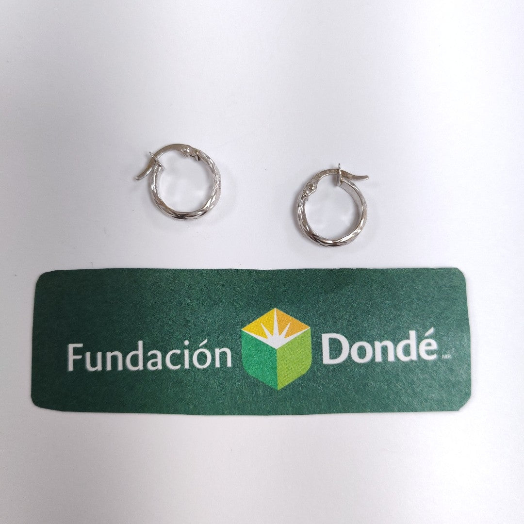 ARRACADAS PAR ORO BLANCO 14 K 0,80 GRMS (SEMINUEVO)