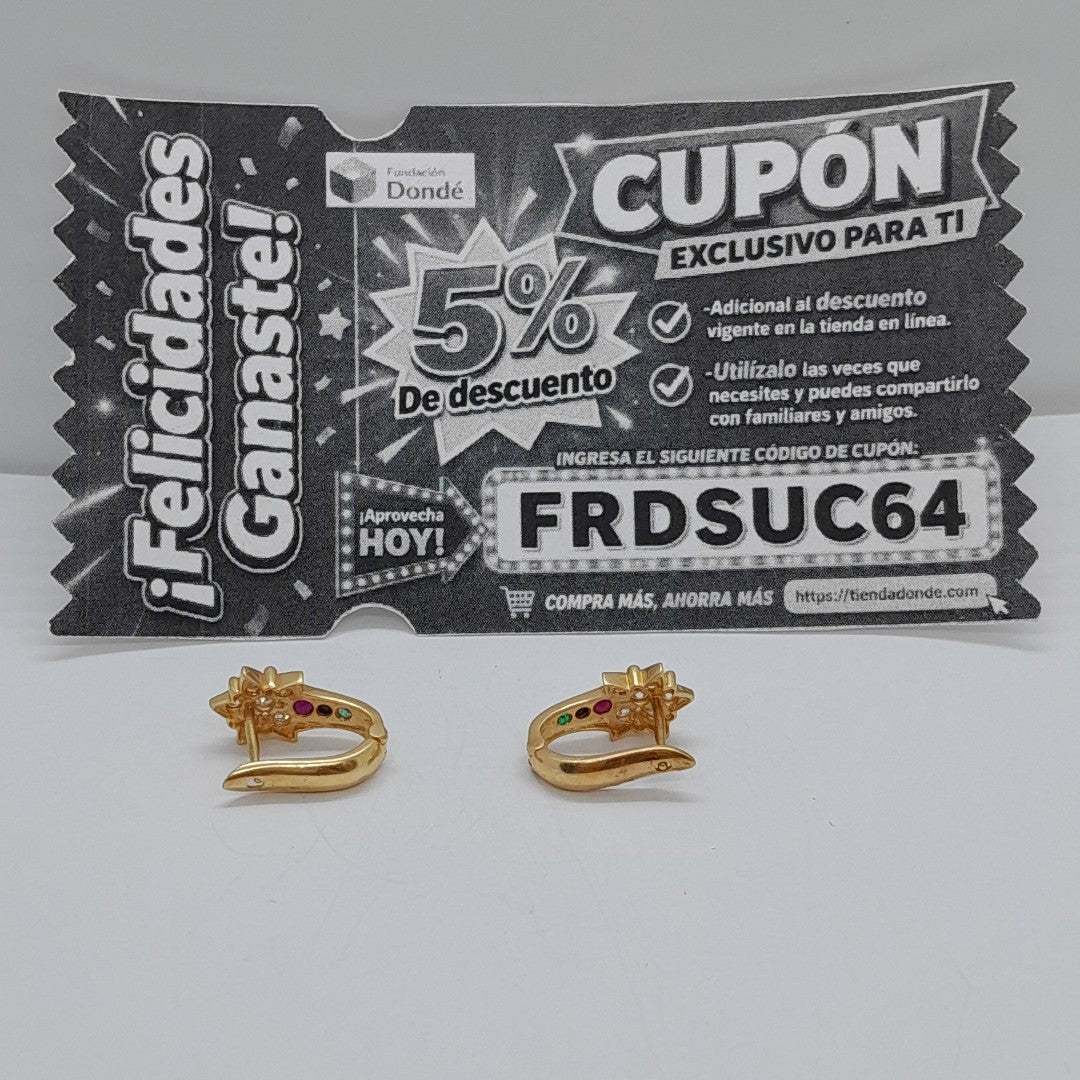 ARETES PAR ORO 14 K 3,80 GRMS (SEMINUEVO)