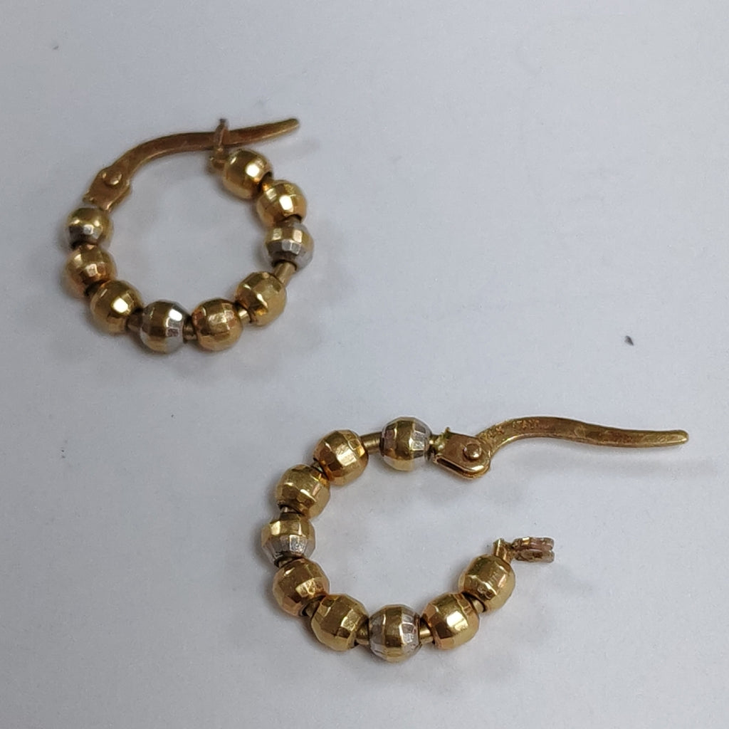 ARETES PAR ORO COMBINADO 14 K 2,20 GRMS (SEMINUEVO)