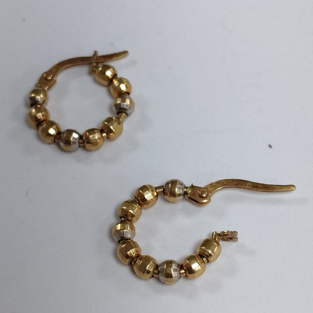 ARETES PAR ORO COMBINADO 14 K 2,20 GRMS (SEMINUEVO)