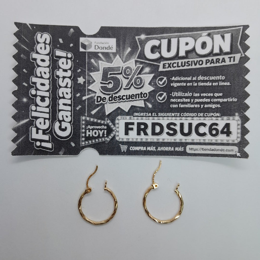 ARRACADAS PAR ORO 14 K 1.3 GRMS (SEMINUEVO)