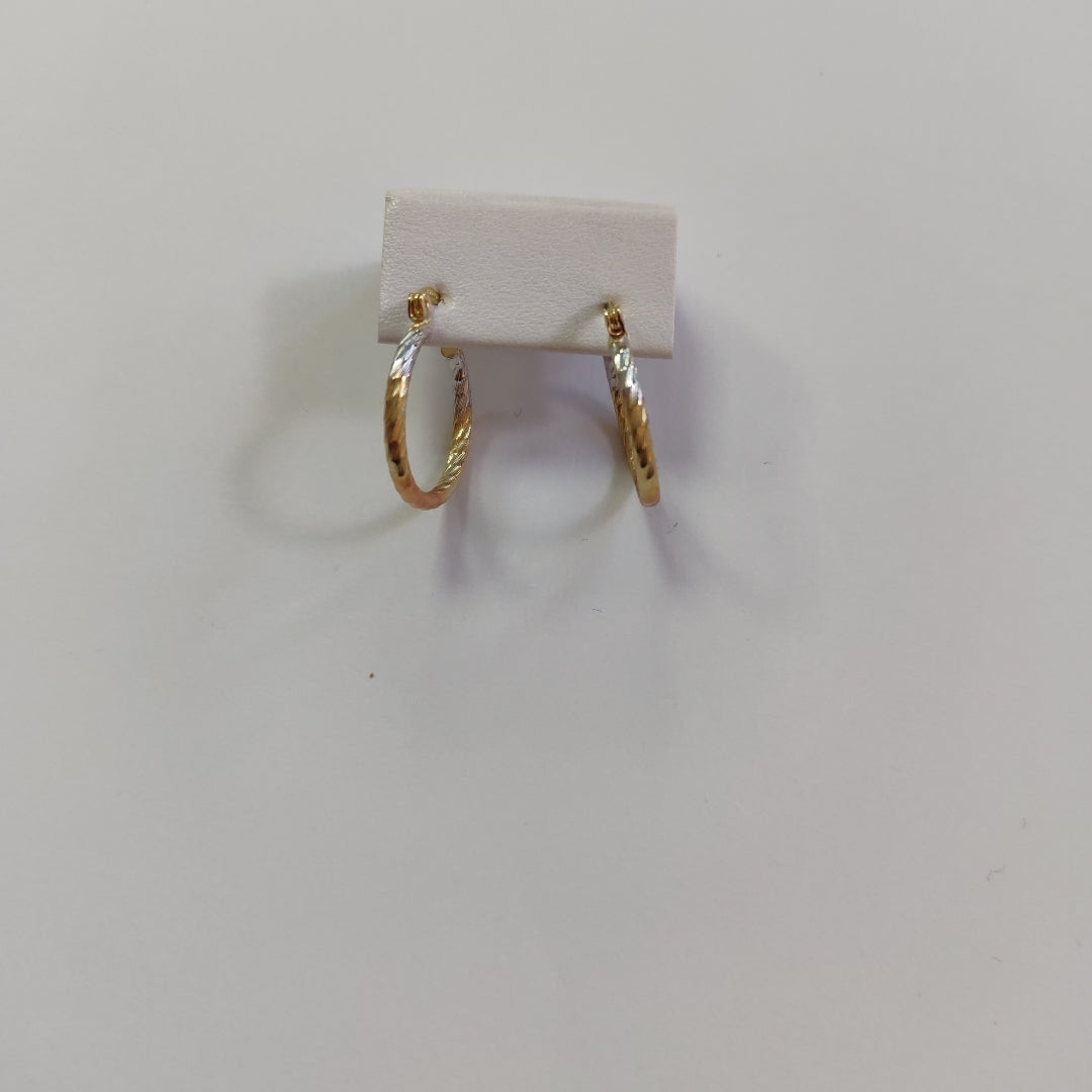 ARETES TEJIDO ARRACADAS TZL COMBINADAS 14K 1.8 GR (NUEVO)