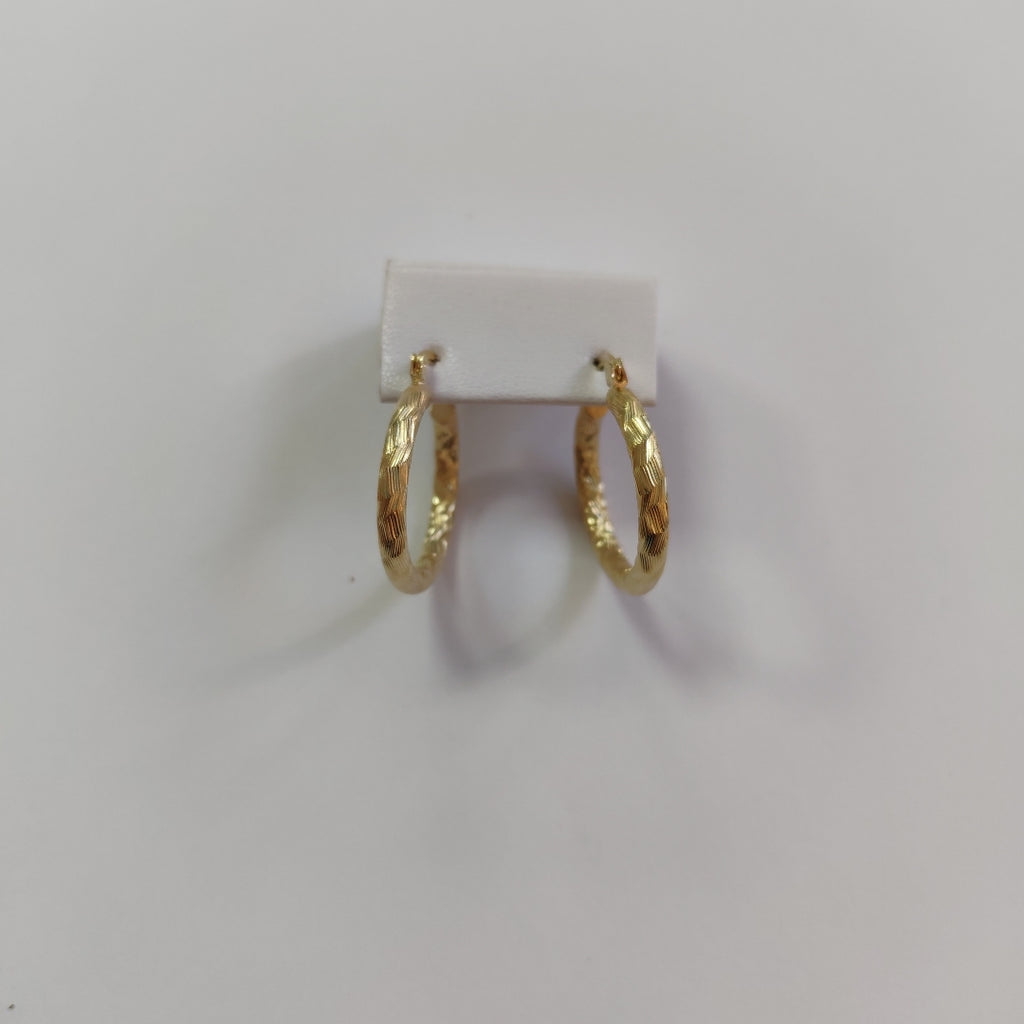 ARETES TEJIDO ARRACADA LABRADA 14K 2.5 GR (NUEVO)