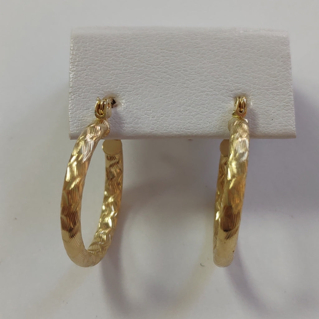 ARETES ARRACADAS LABRADAS 14K 2 GR (NUEVO)