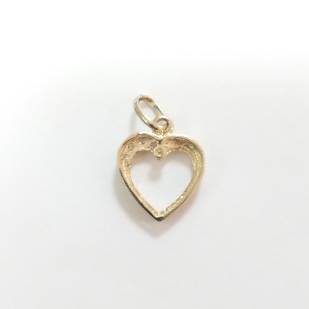 DIJE CORAZON CON CIRCONIAS 14K 1.4 GR (NUEVO)