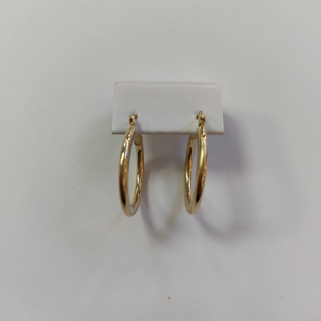 ARETES TEJIDO ARRACADA LISA 14K 2.1 GR (NUEVO)