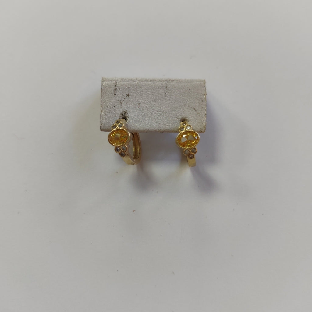 ARETES ARRACADAS CON CIRCONIAS Y PDRAS COL 14K 3.3 GR (NUEVO)