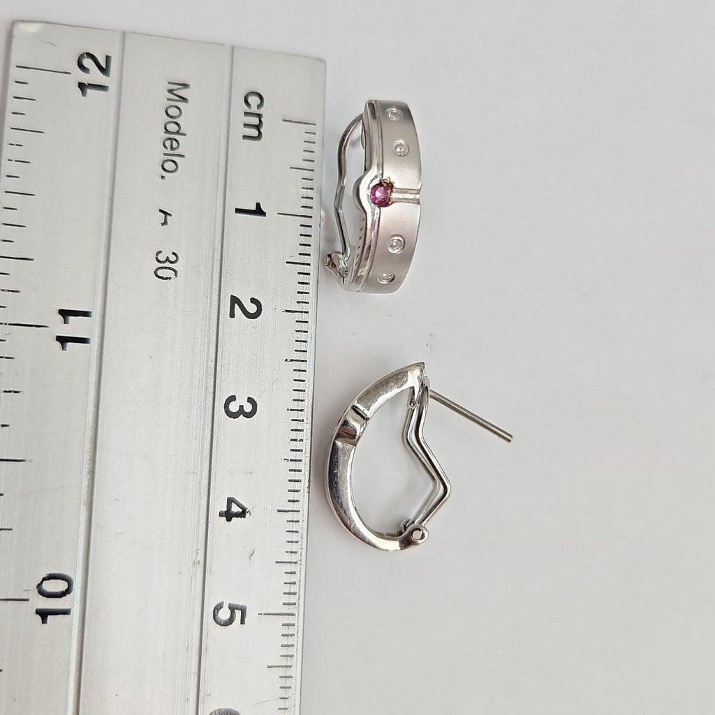 ARETES PAR ORO BLANCO 10 K 5,20 GRMS (SEMINUEVO)