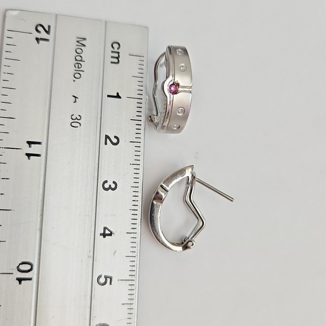 ARETES PAR ORO BLANCO 10 K 5,20 GRMS (SEMINUEVO)
