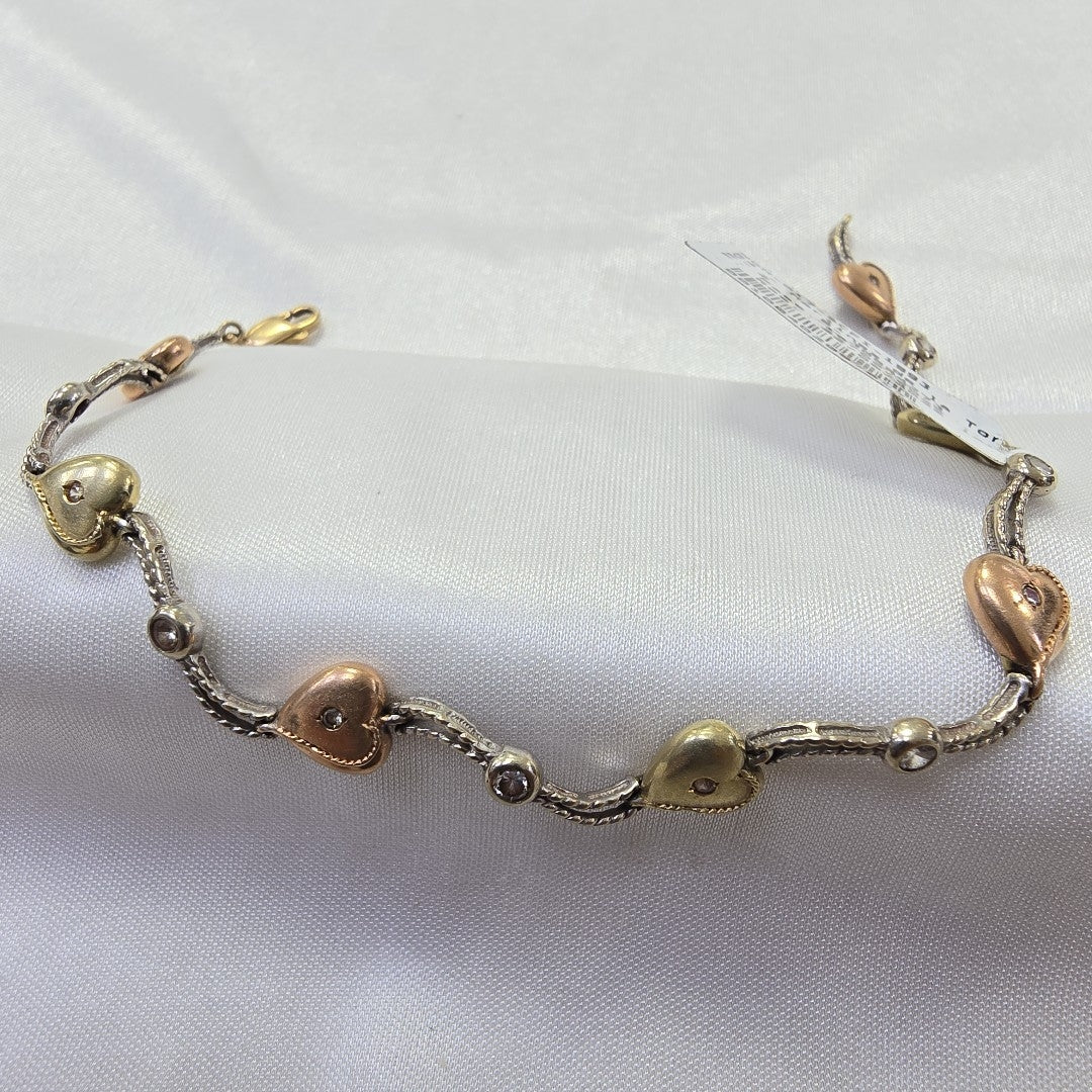 PULSERA ORO COMBINADO 14 K 8.3 GRMS (SEMINUEVO)