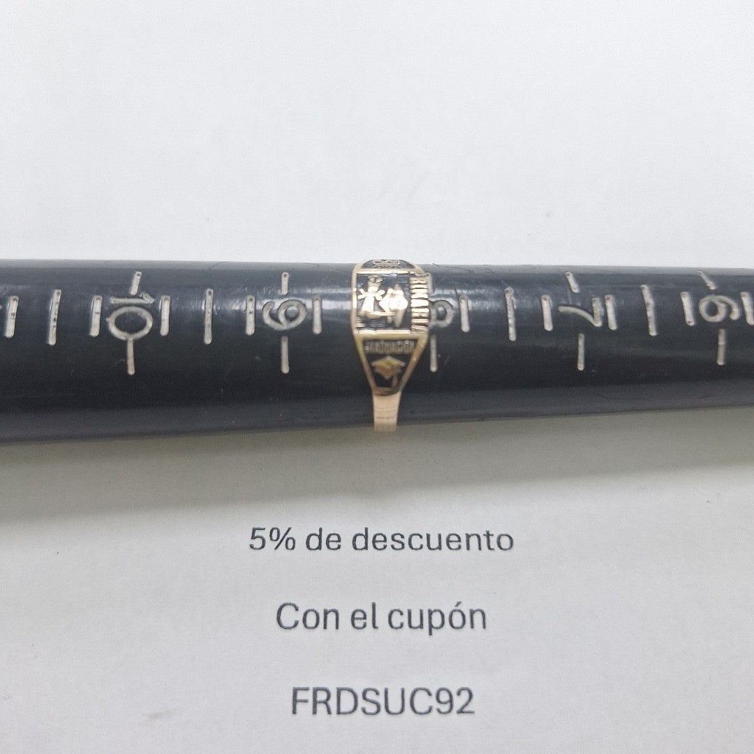 ANILLO DE GRADUACIÓN ORO 8 K 1.3 GRMS (SEMINUEVO)