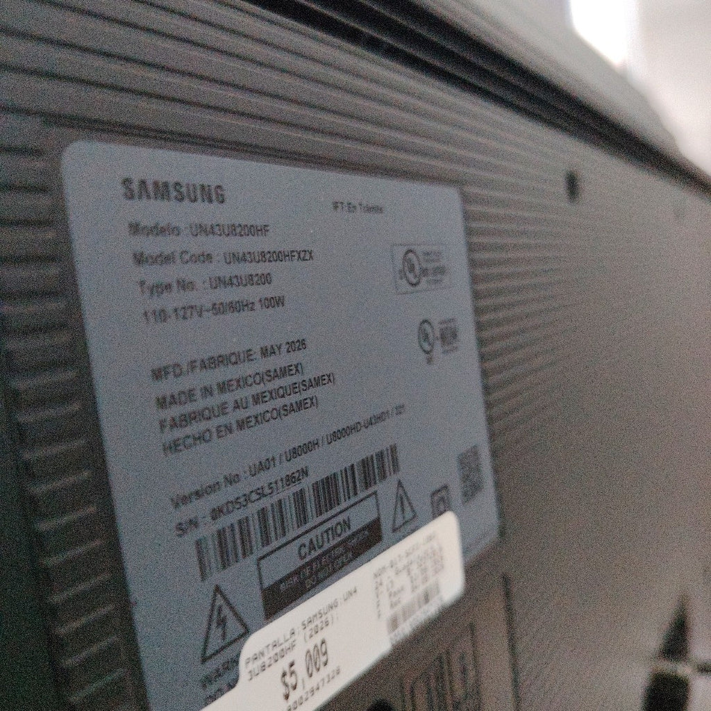 PANTALLA SAMSUNG UN43U8200HF (2026) 43" LED 4K (SEMINUEVO)