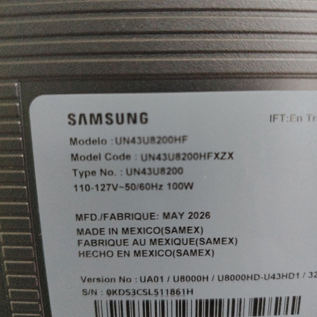 PANTALLA SAMSUNG UN43U8200HF (2026) 43" LED 4K (SEMINUEVO)