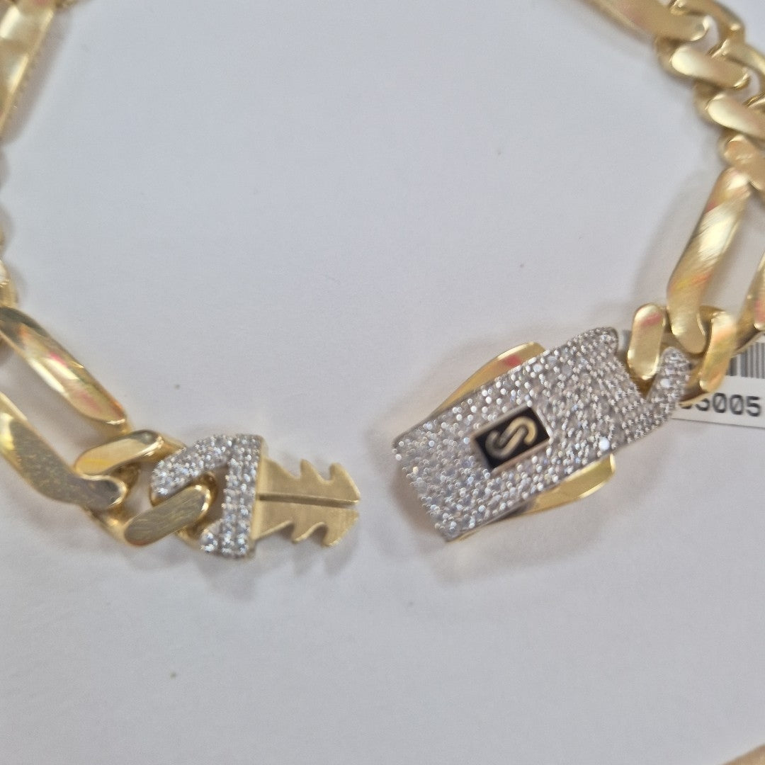 PULSERA CABALLERO MONACO ORO 14K 14.9 (NUEVO)