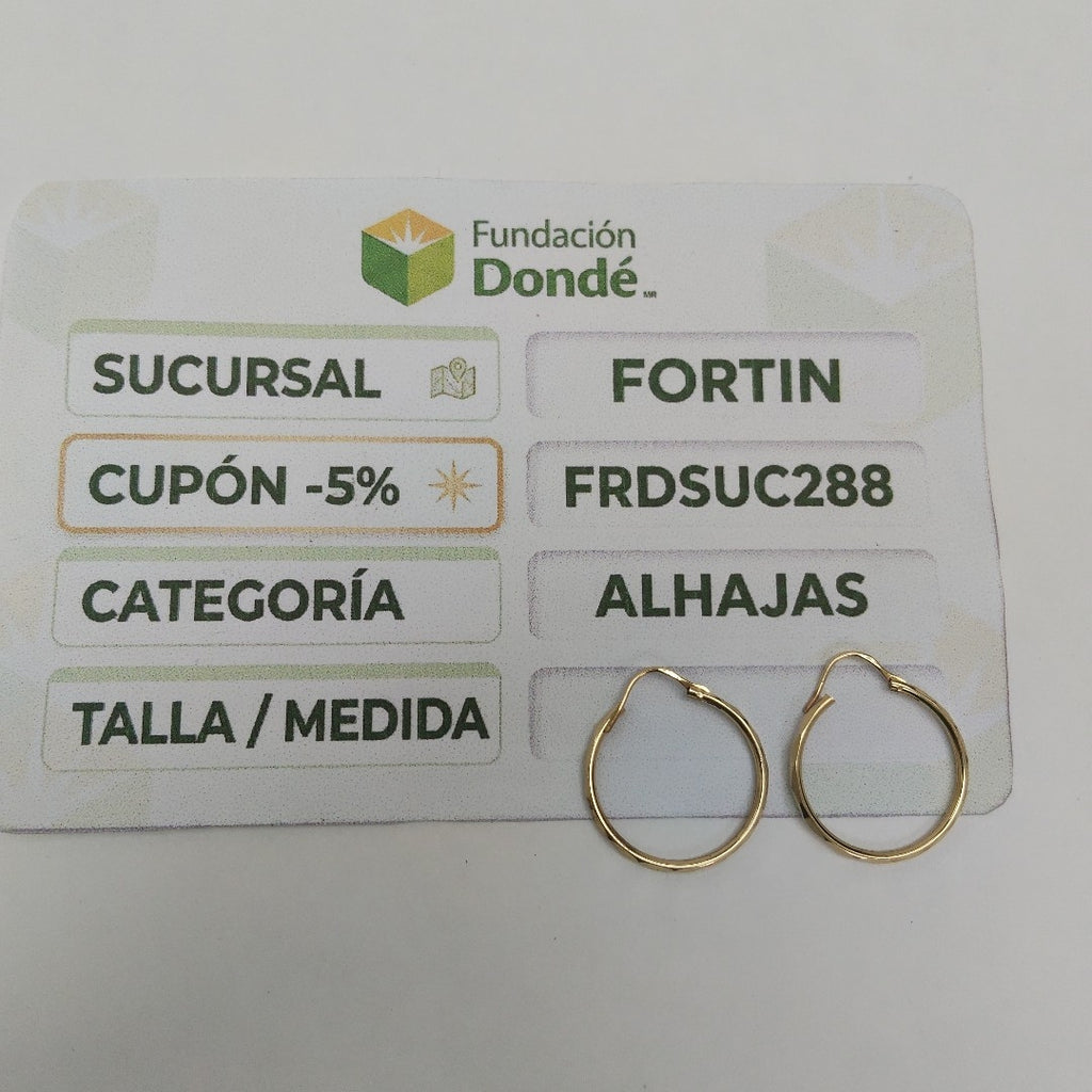 ARRACADAS PAR ORO 14 K 1.5 GRMS (SEMINUEVO)