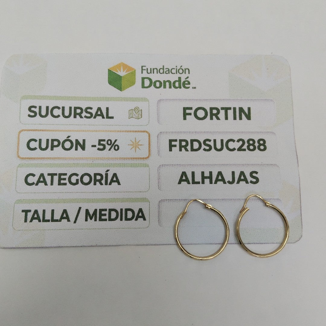ARRACADAS PAR ORO 14 K 1.5 GRMS (SEMINUEVO)