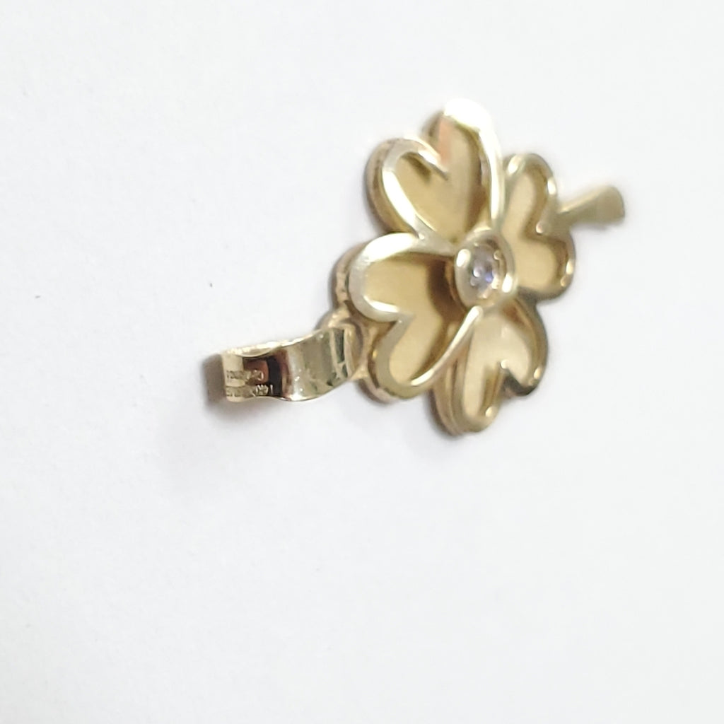 DIJE FIG TREBOL C CIRCONIA 14K 0.8 GR (NUEVO)